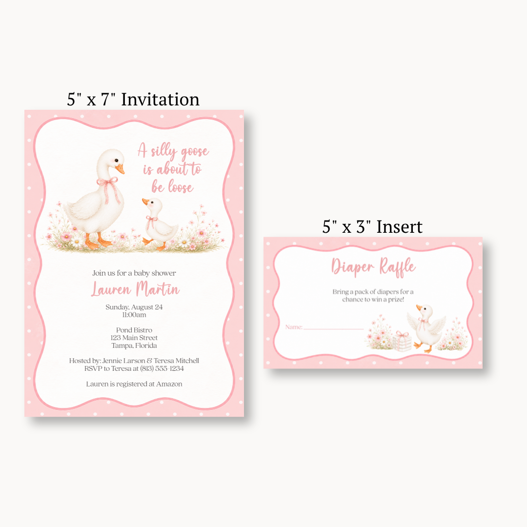 Silly Goose Diaper Raffle Ticket - Girl