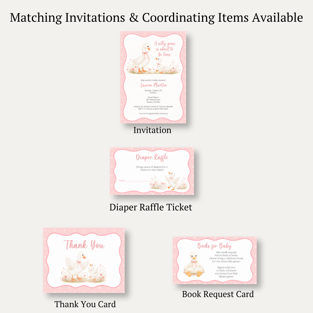Silly Goose Diaper Raffle Ticket - Girl