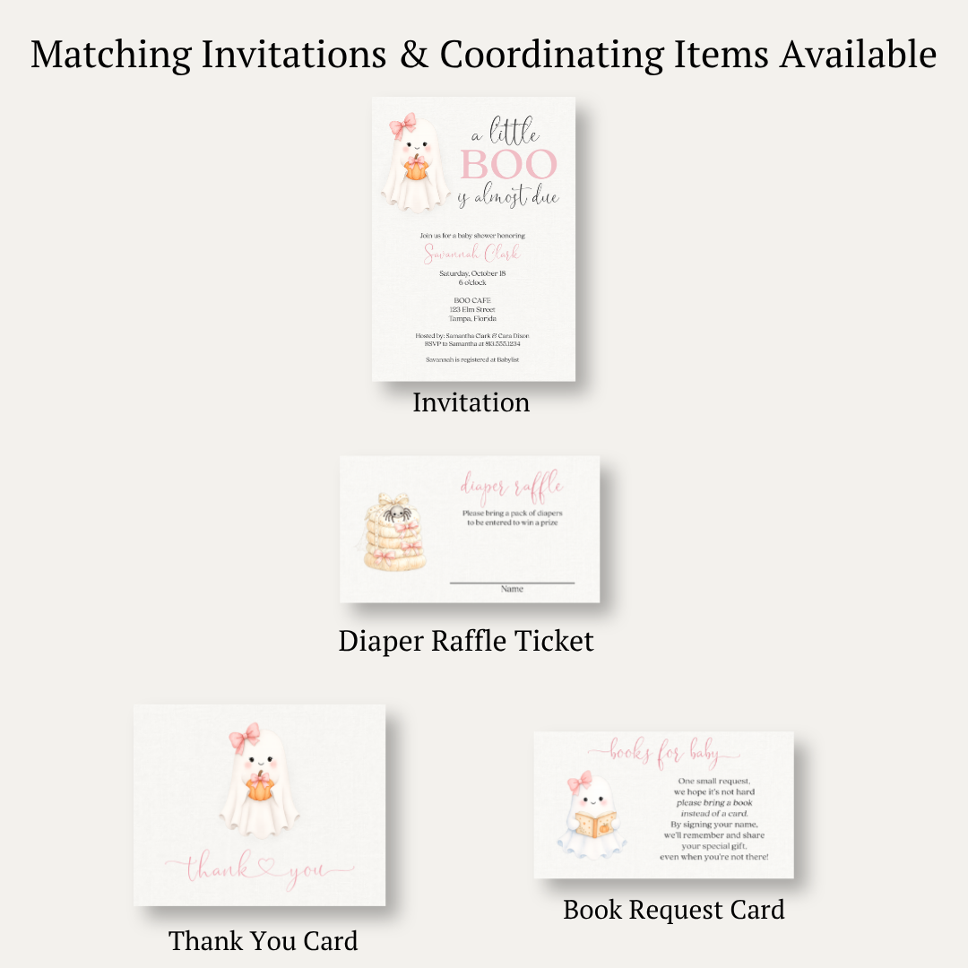 Little Boo Girl Diaper Raffle Ticket