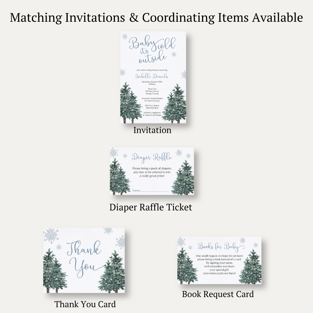 Baby It's Cold Outside Boy Diaper Raffle Ticket