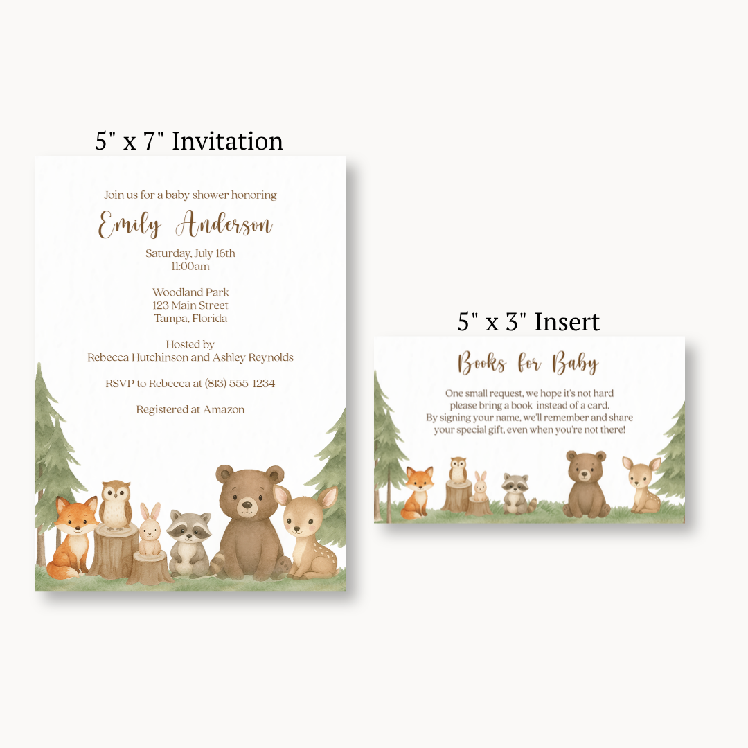 Woodland Animals Bring a Book Card