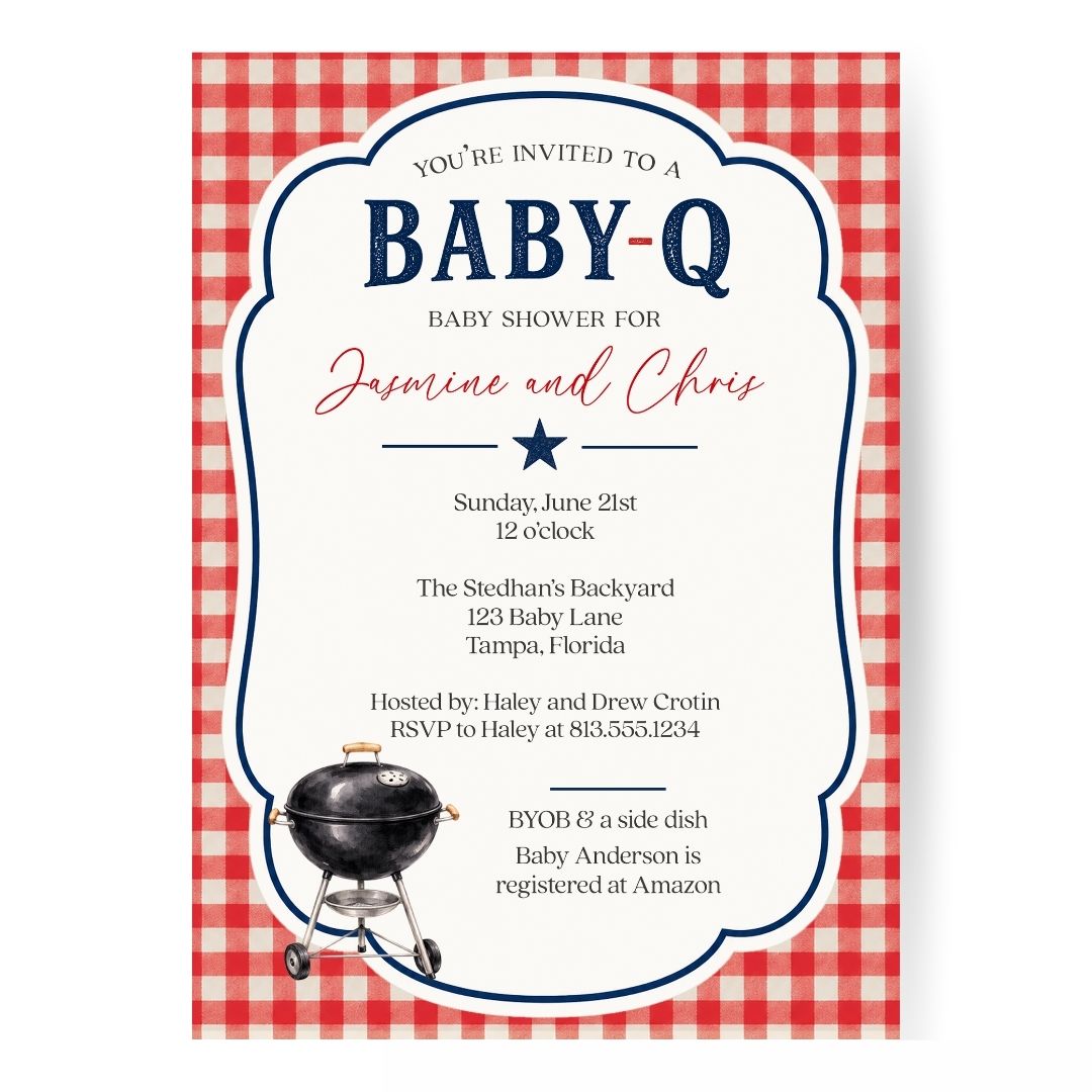 Baby-Q Baby Shower Invitation