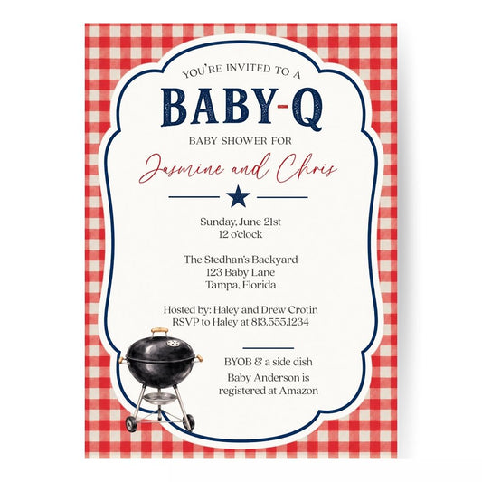 Baby-Q Baby Shower Invitation