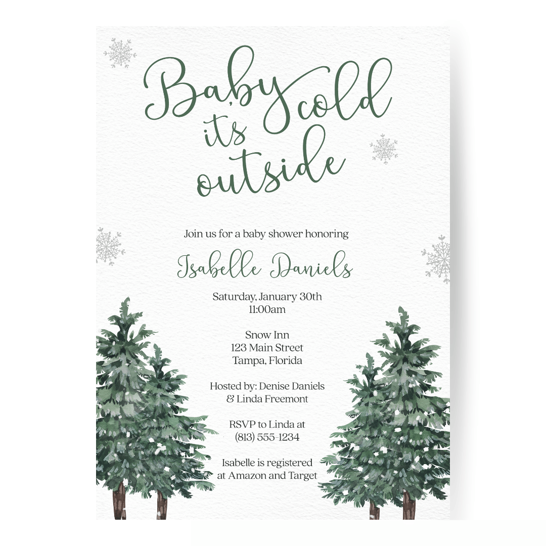 Baby It's Cold Outside Baby Shower Invitation
