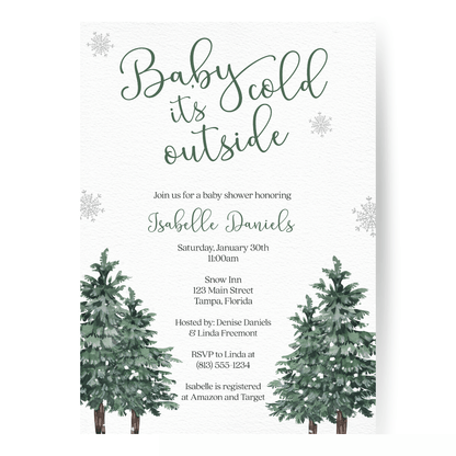 Baby It's Cold Outside Baby Shower Invitation