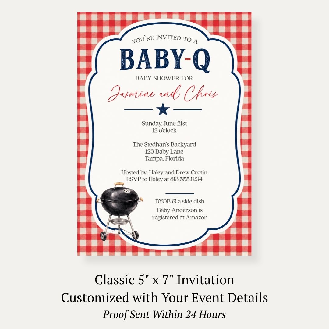 Baby-Q Baby Shower Invitation