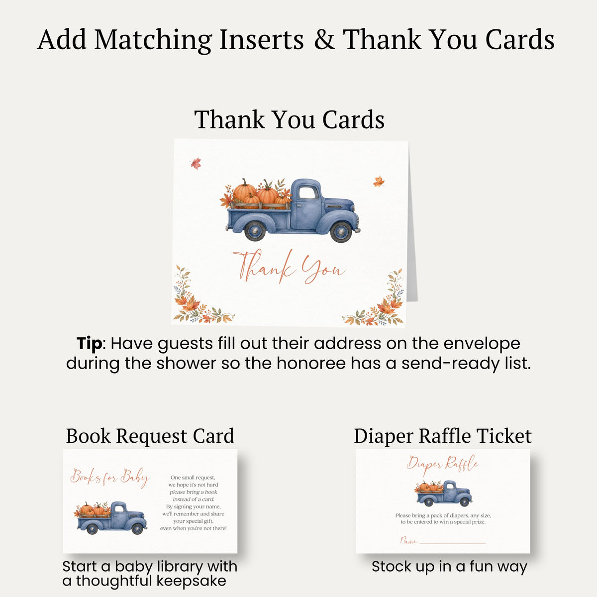 Fall Truck Baby Shower Invitation