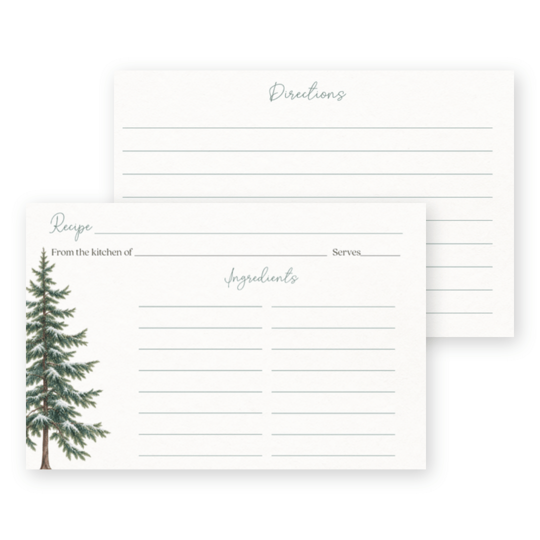 Snow in Love (Trees) Recipe Cards