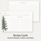 Snow in Love (Trees) Recipe Cards