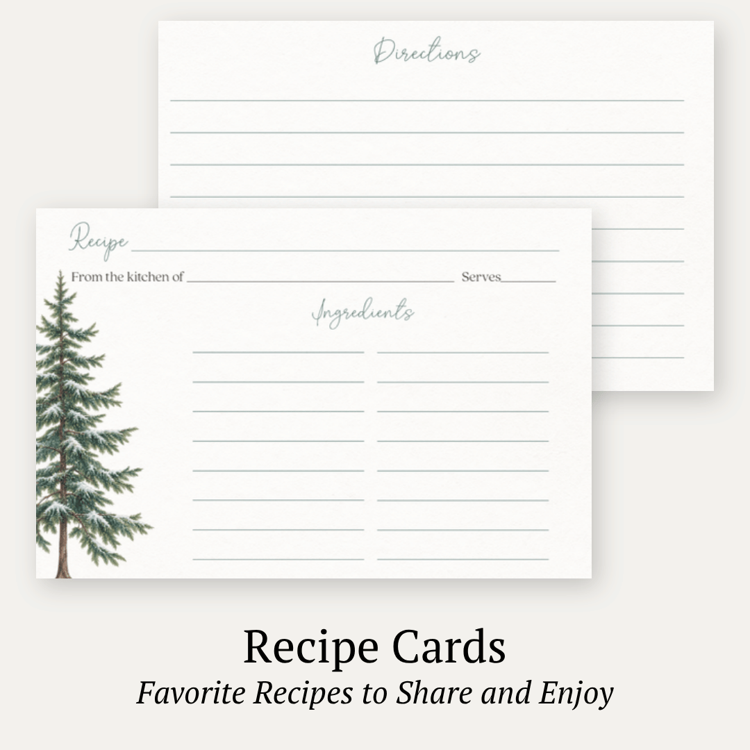 Snow in Love (Trees) Recipe Cards