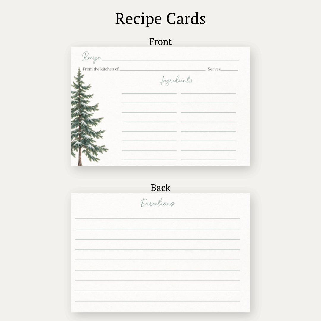 Snow in Love (Trees) Recipe Cards