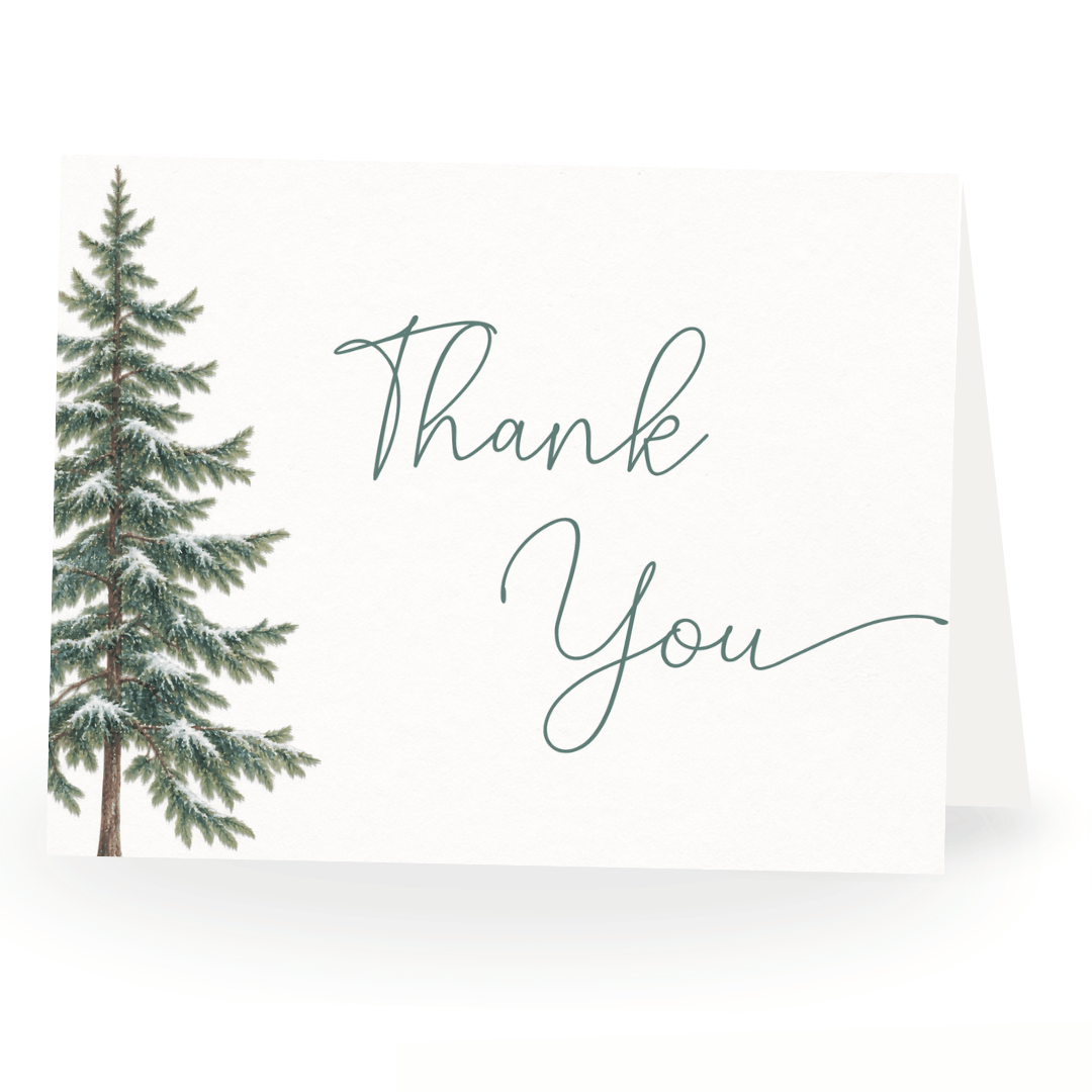 Snow in Love (Trees) Thank You Cards