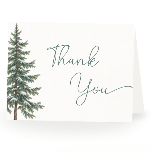 Snow in Love (Trees) Thank You Cards