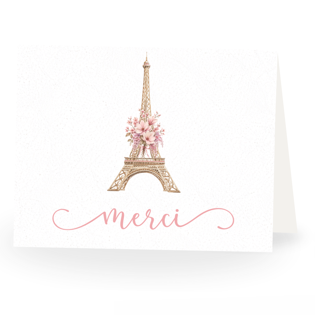 Paris Love Story Thank You Card