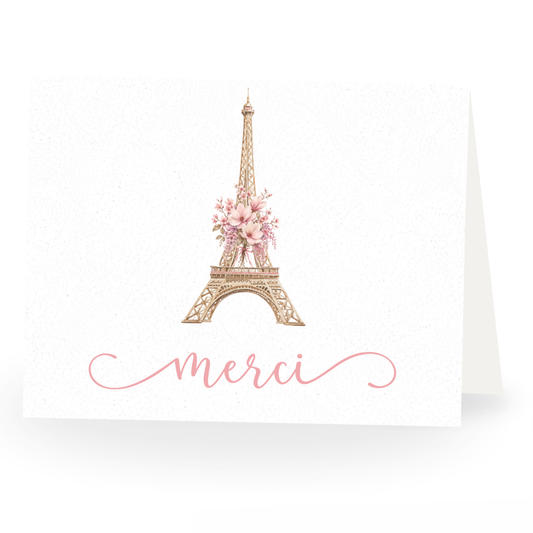 Paris Love Story Thank You Card