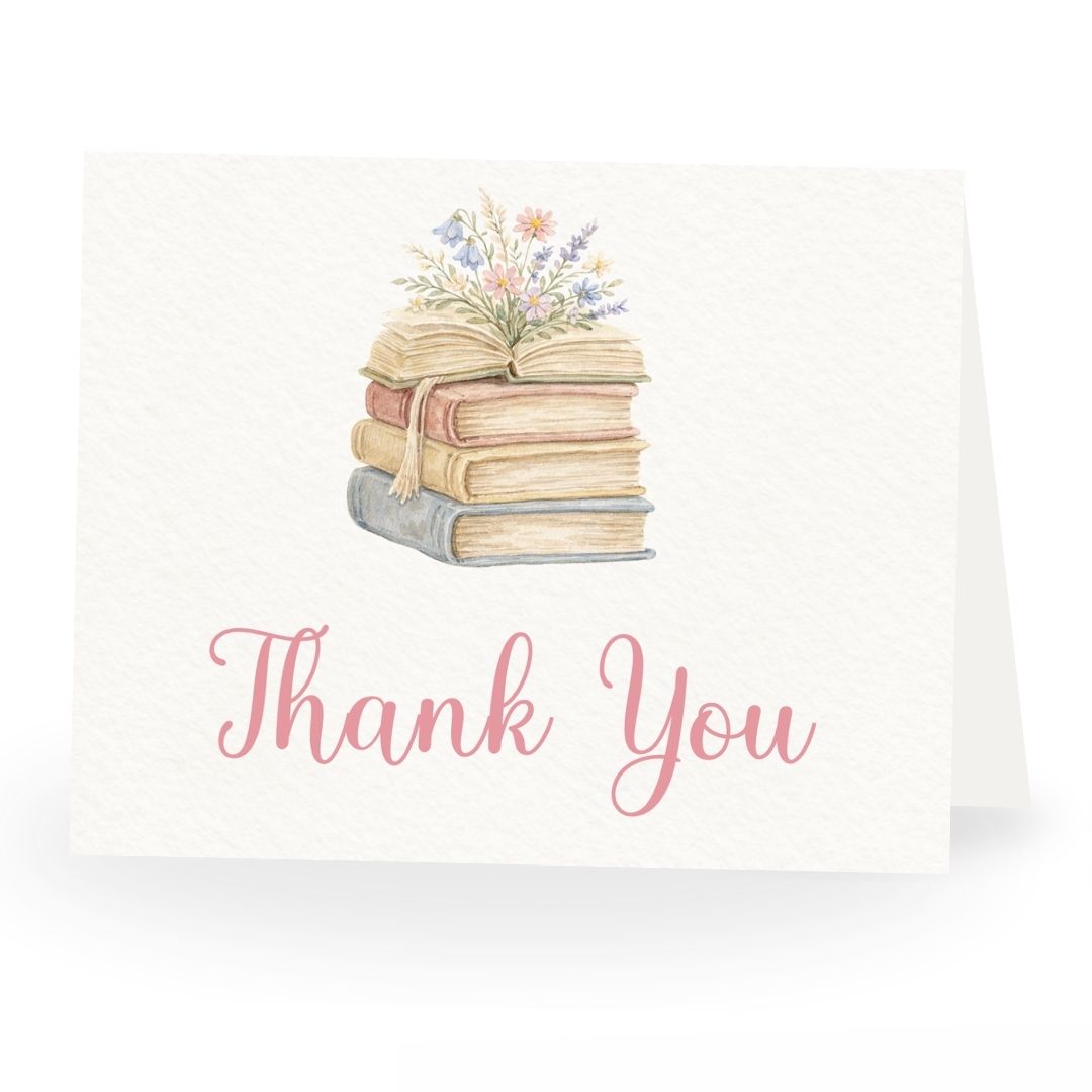 A New Chapter Girl Baby Shower Thank You Card