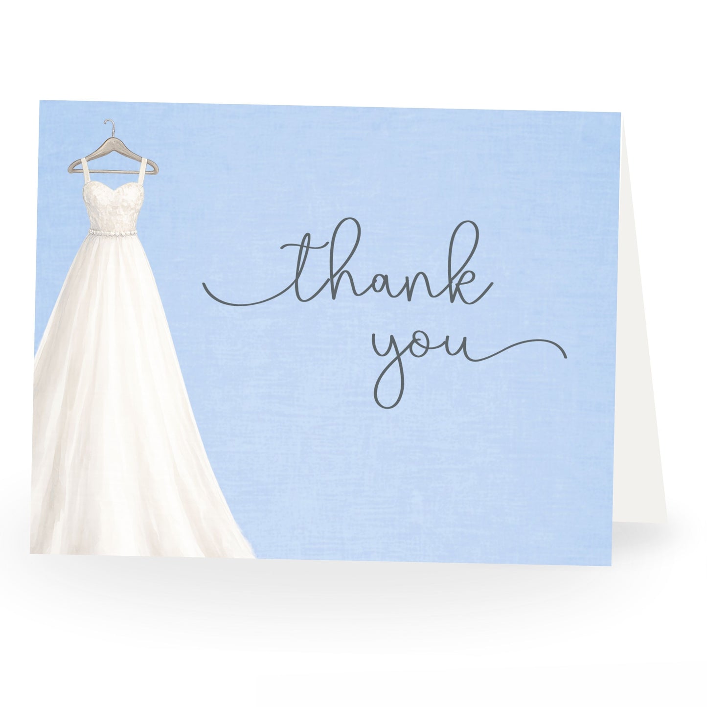 Something Blue Bridal Gown Bridal Shower Thank You Card