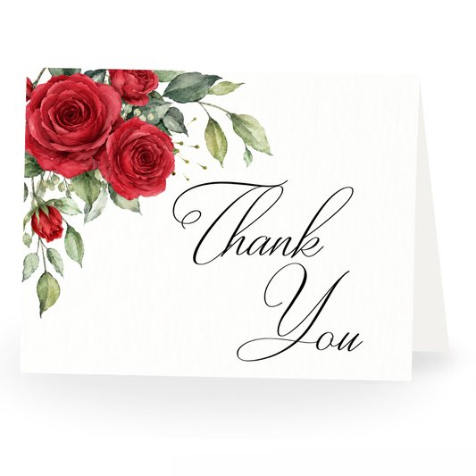 Red Rose Thank You Card