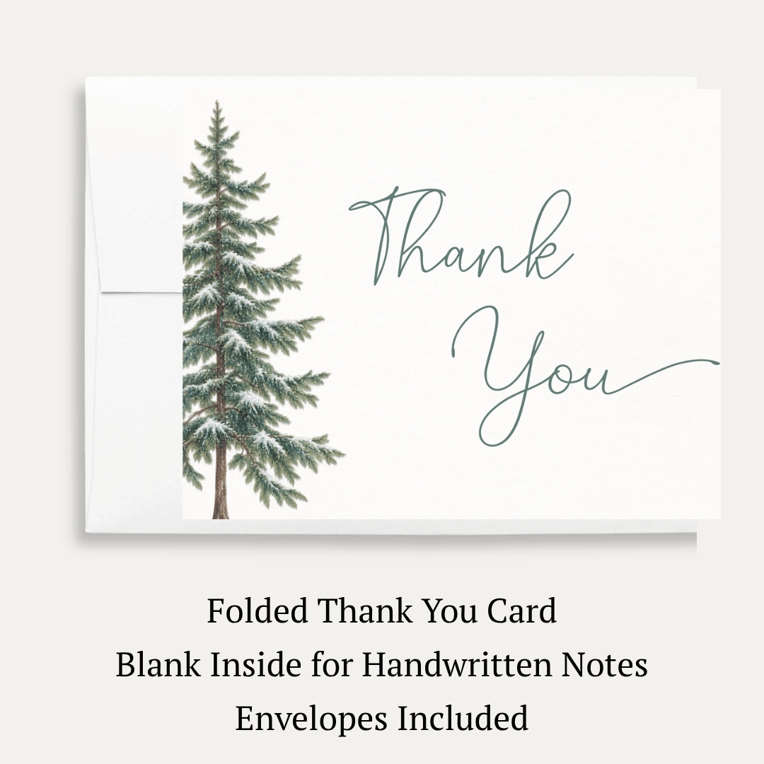 Snow in Love (Trees) Thank You Cards