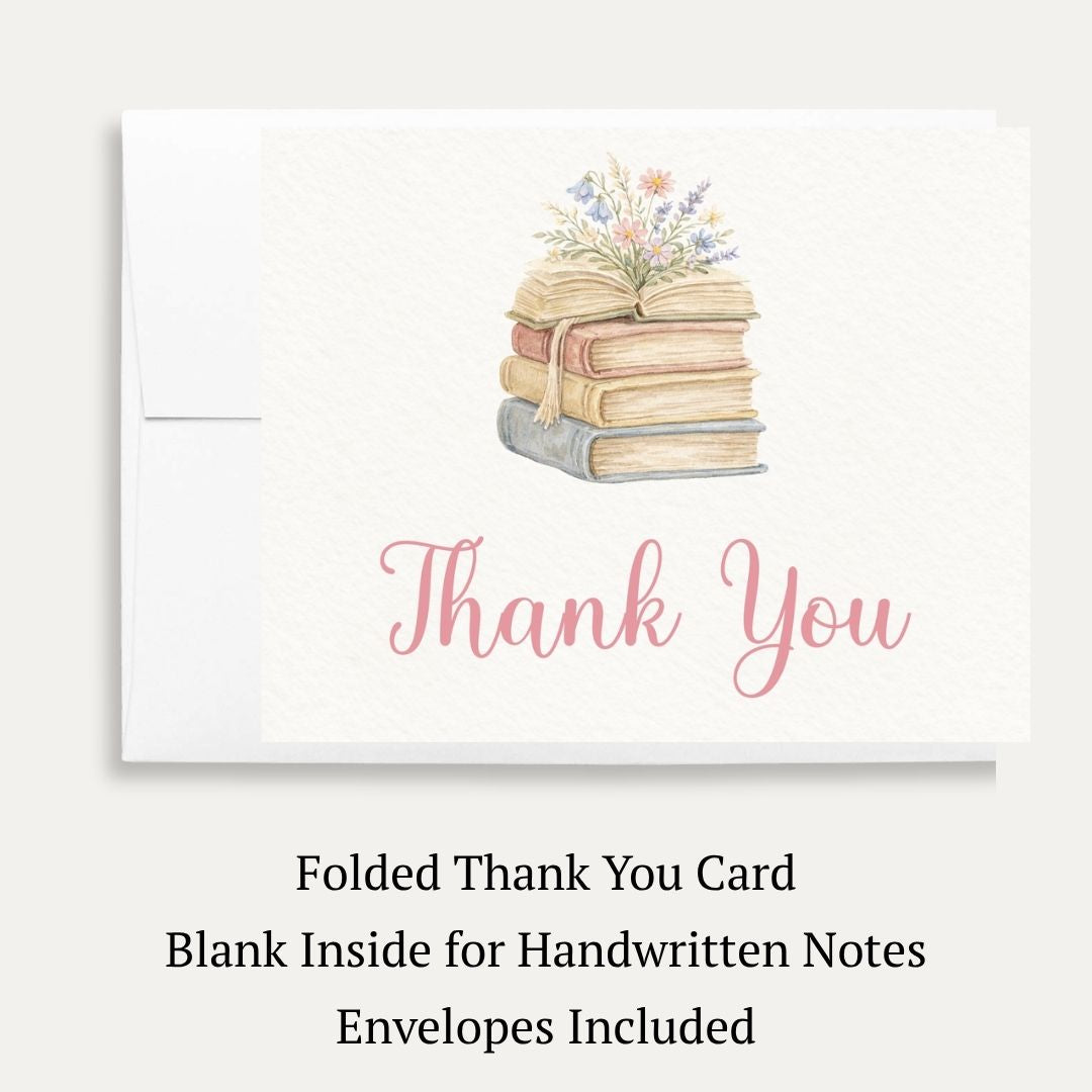 A New Chapter Girl Baby Shower Thank You Card
