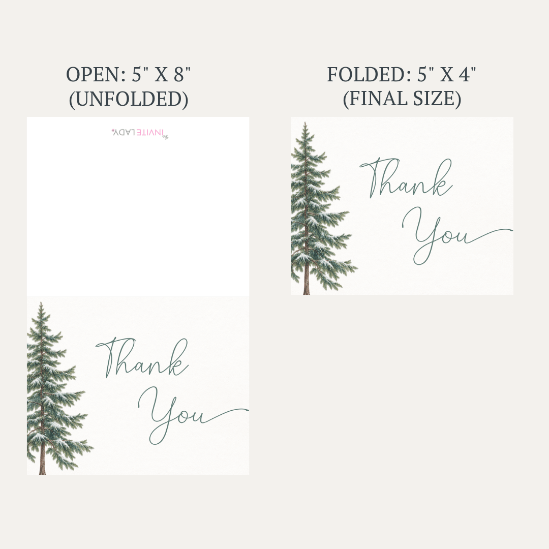 Snow in Love (Trees) Thank You Cards