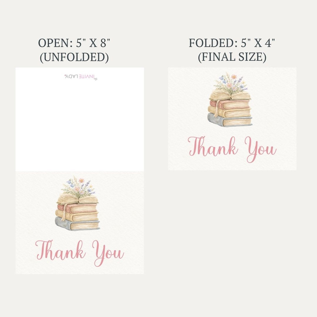 A New Chapter Girl Baby Shower Thank You Card