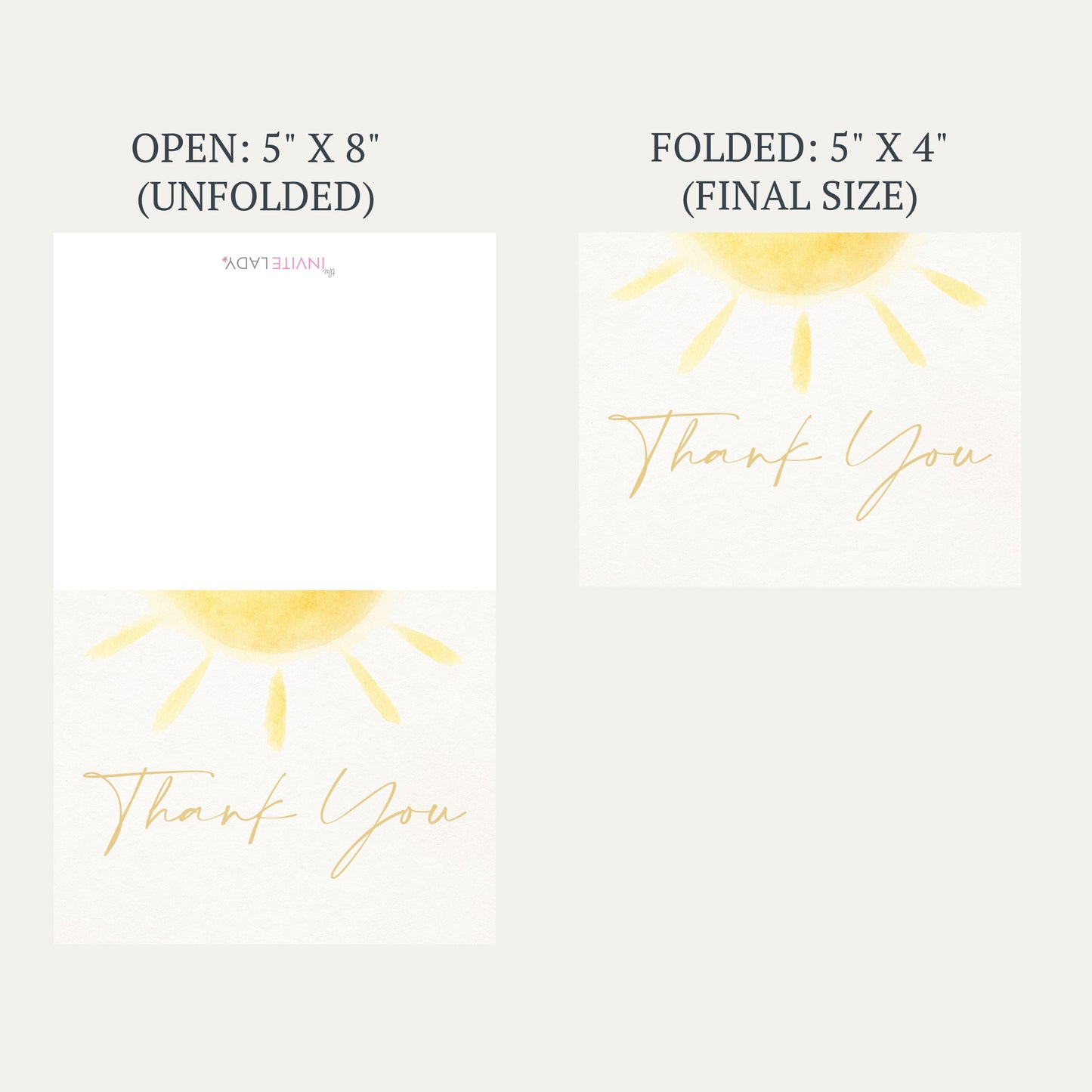 A Little Ray of Sunshine Baby Shower Thank You Card
