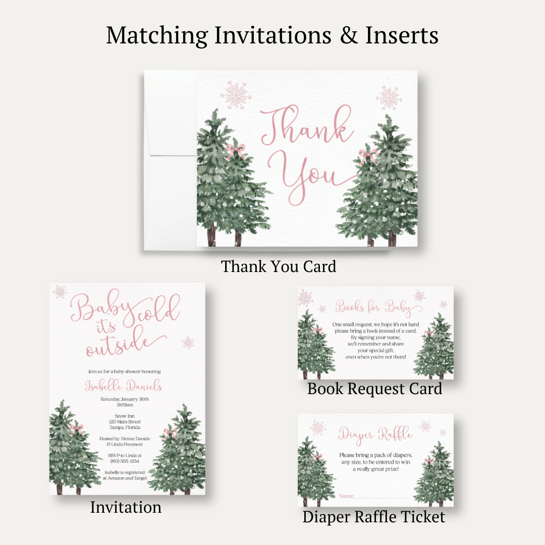 Baby It's Cold Outside Girl Thank You Card