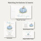 Painted Pumpkin Blue Baby Shower Thank You Card