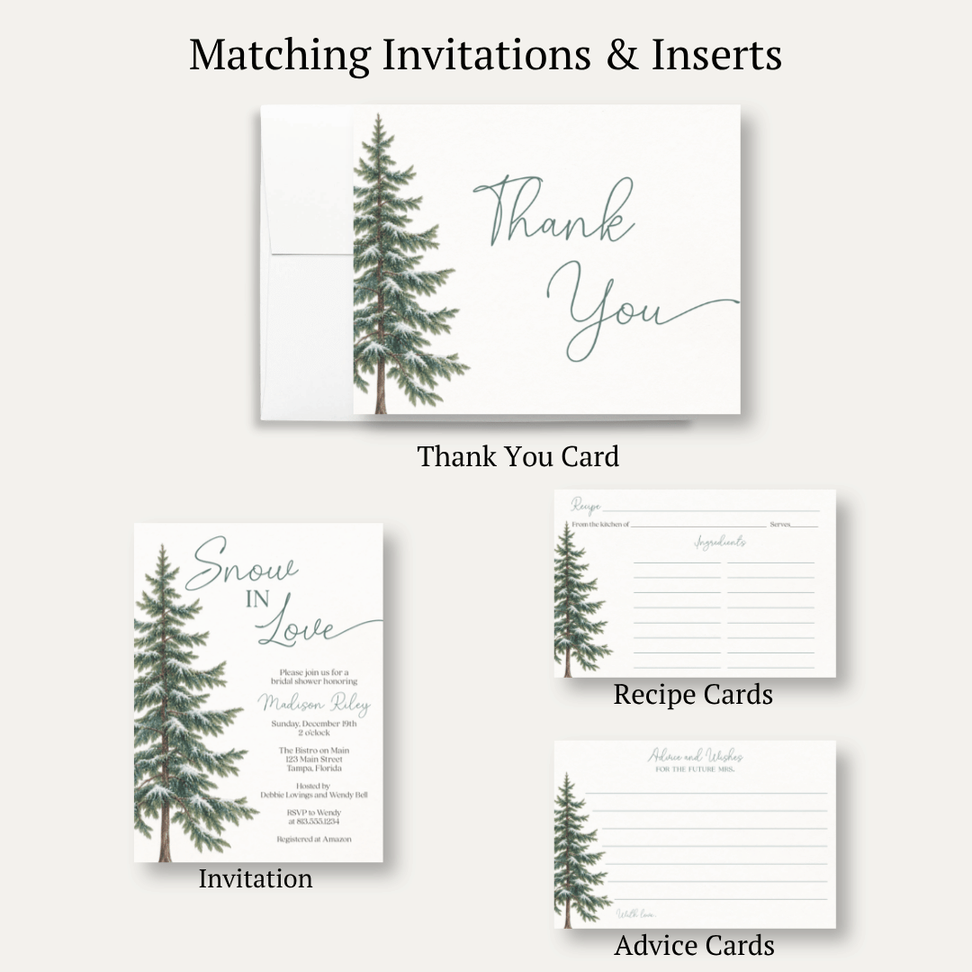 Snow in Love (Trees) Thank You Cards