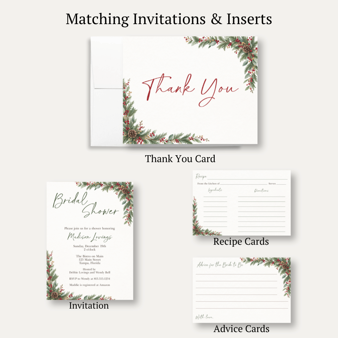 Winter Wonderland Bridal Shower Thank You Card