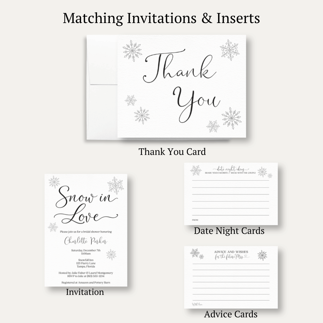 Snow in Love Thank You Card