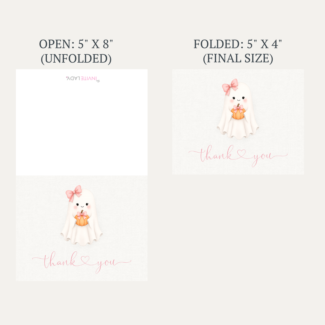 A Little Boo Is Almost Due Girl Baby Shower Thank You Cards