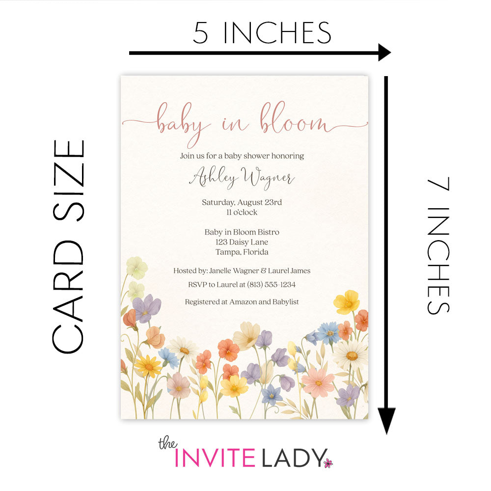 Wildflower Baby Shower Invitation