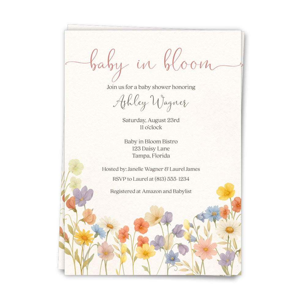 Wildflower Baby Shower Invitation