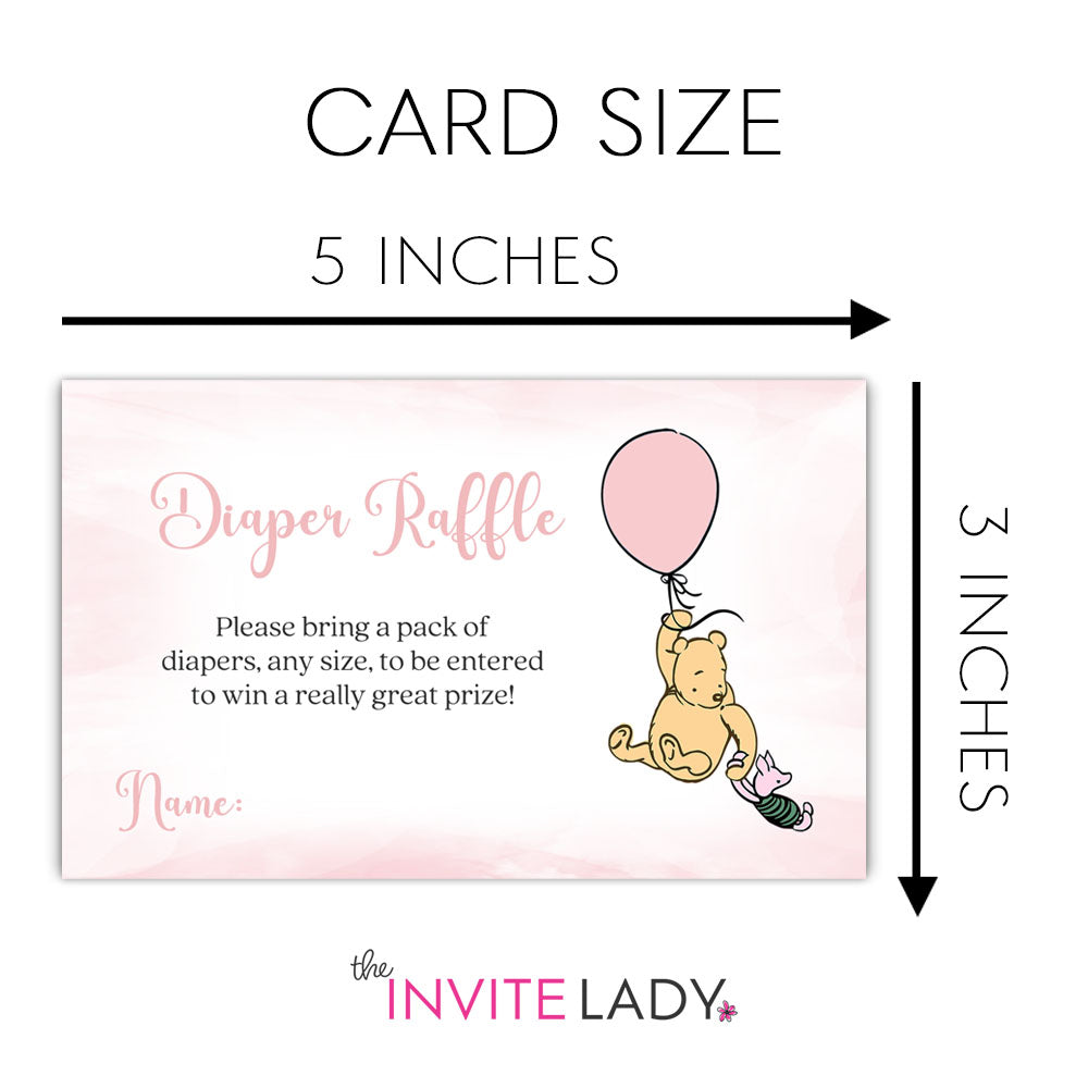 Winnie The Pooh Balloon Diaper Raffle Inserts