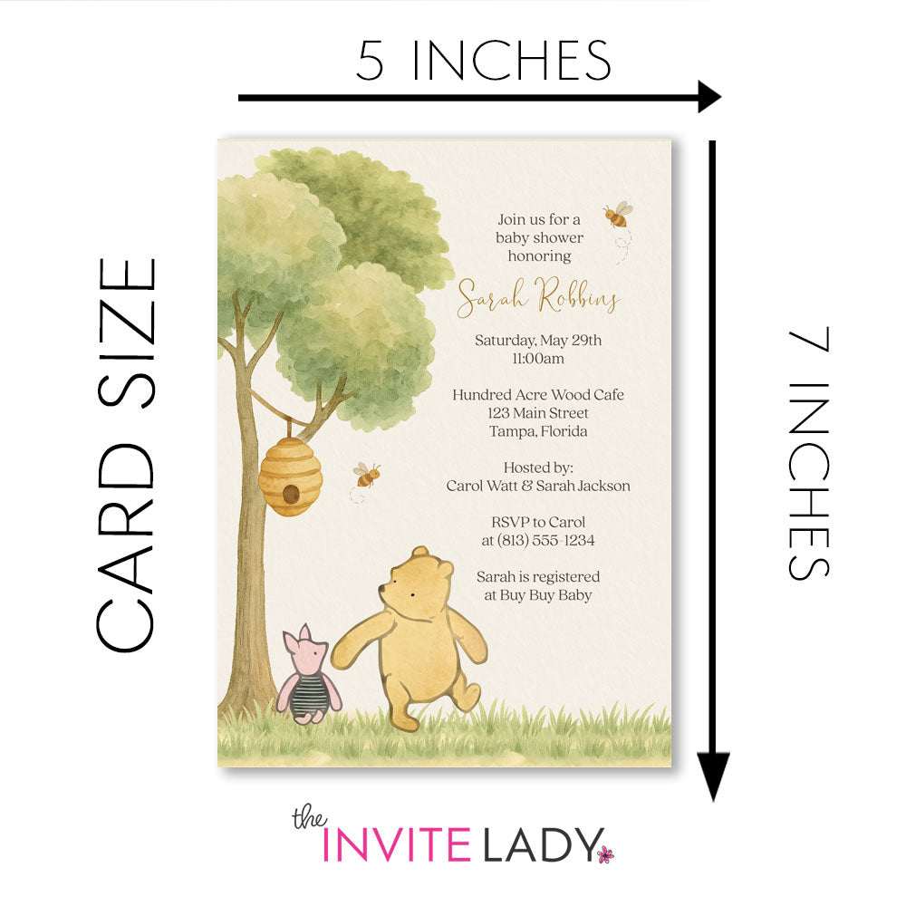 Winnie the Pooh Baby Shower Invitation