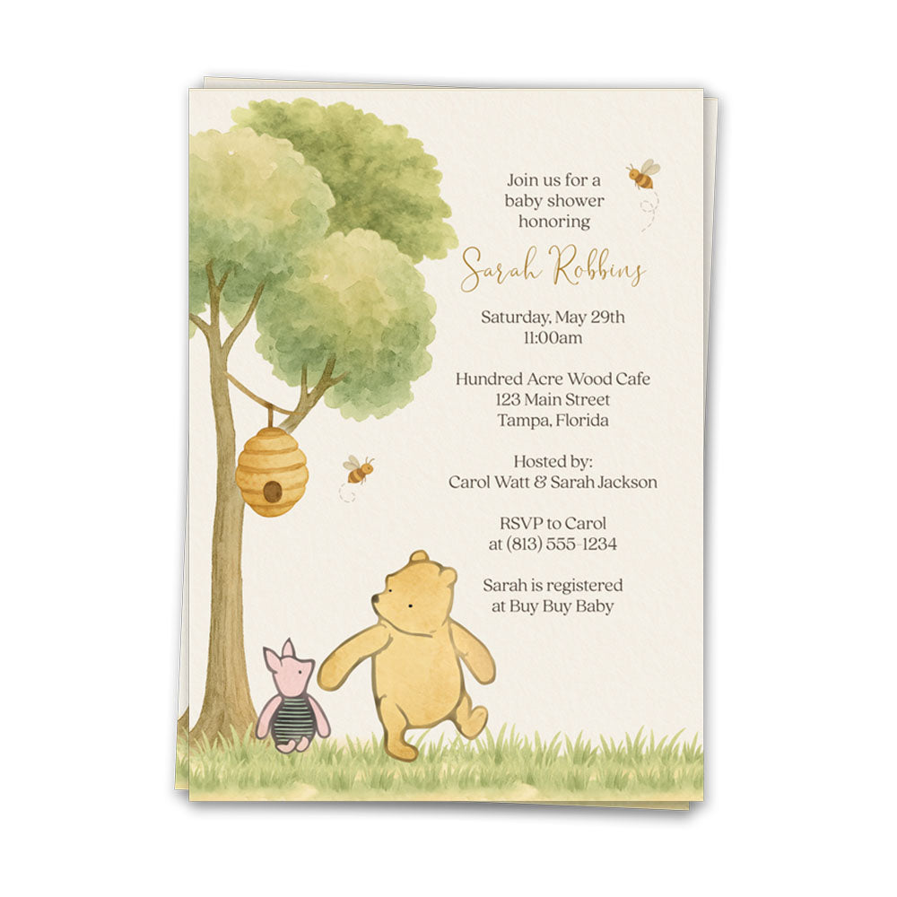 Winnie the Pooh Baby Shower Invitation
