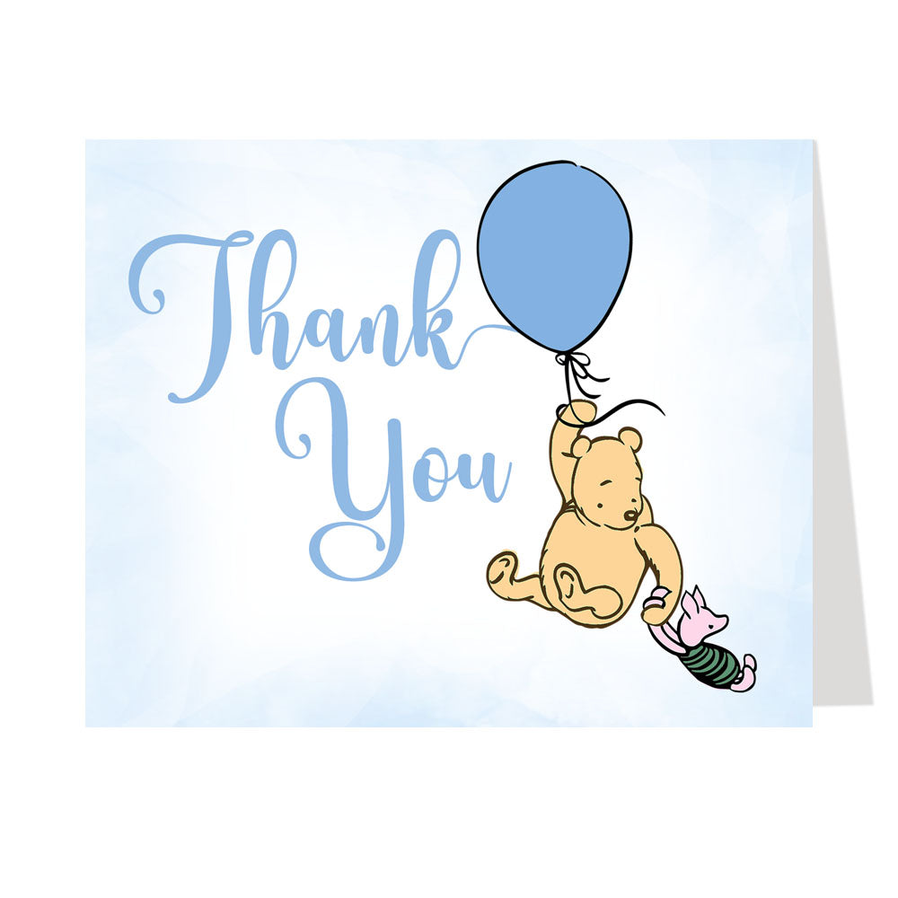Winnie the Pooh Balloon Thank You Card