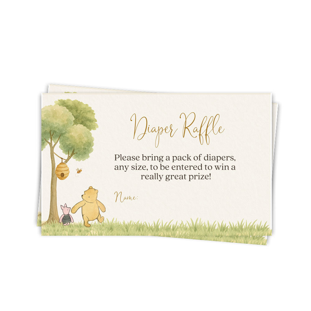 Winnie the Pooh Diaper Raffle Ticket