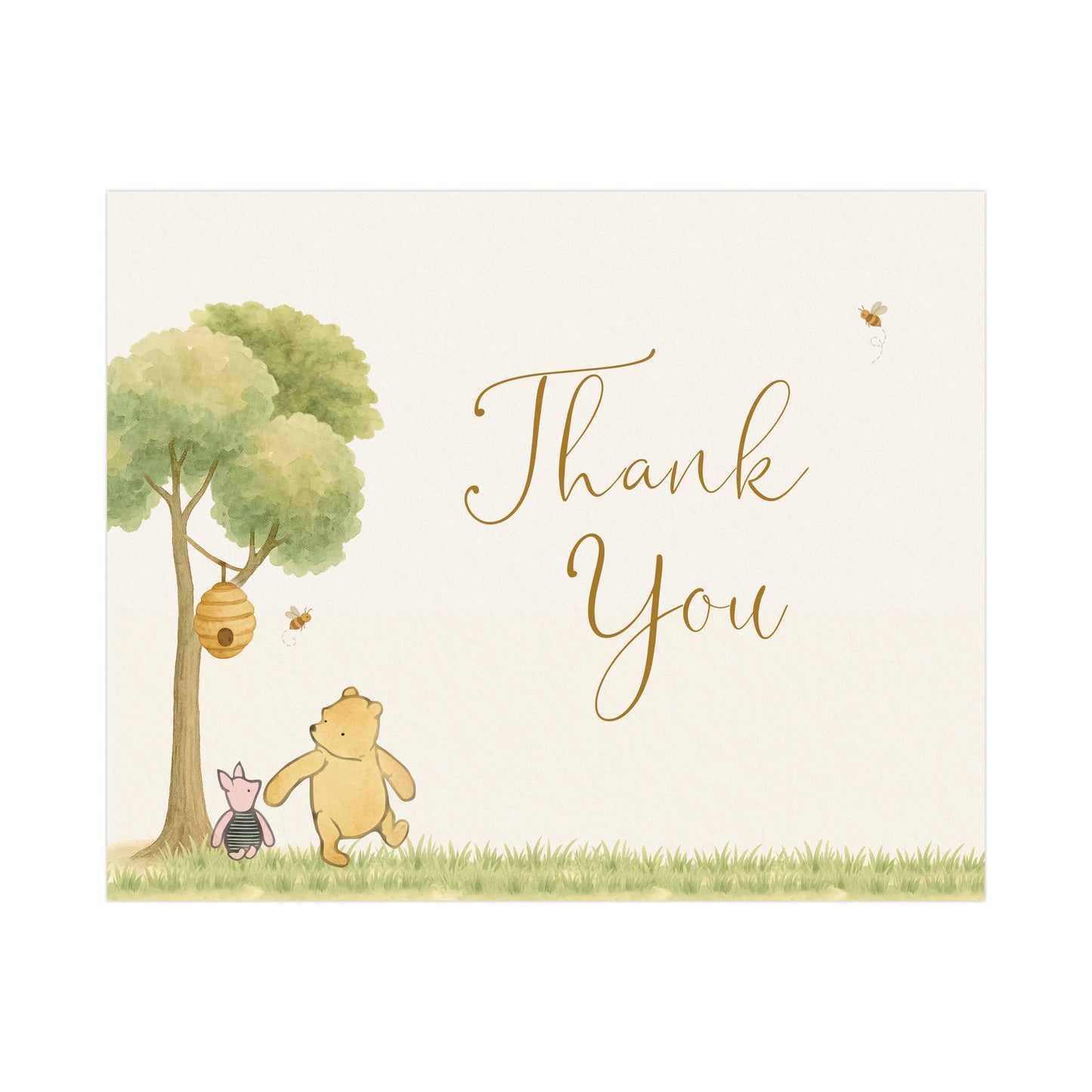 Winnie the Pooh Baby Shower Thank You Card