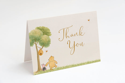Winnie the Pooh Baby Shower Thank You Card