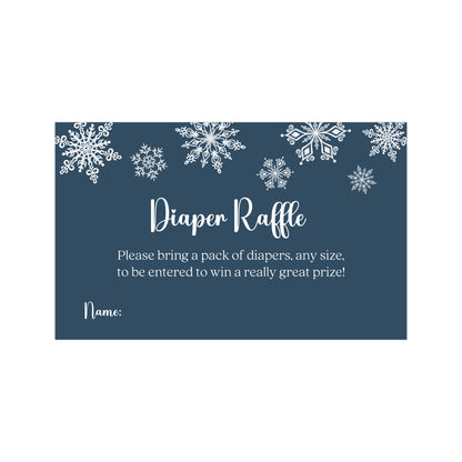 Winter Wonderland Pink or Blue Baby Shower Diaper Raffle Ticket