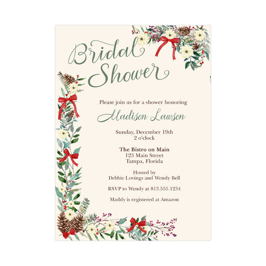 Winter Wonderland Bridal Shower Invitation
