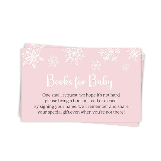 Winter Wonderland Pink or Blue Baby Shower Book Insert