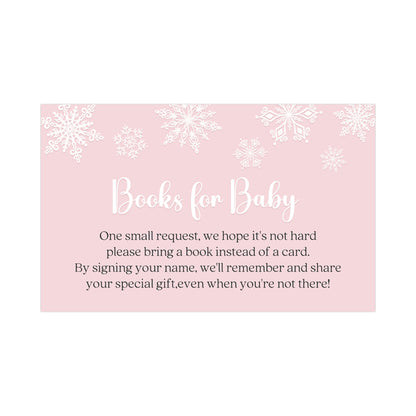 Winter Wonderland Pink or Blue Baby Shower Book Insert
