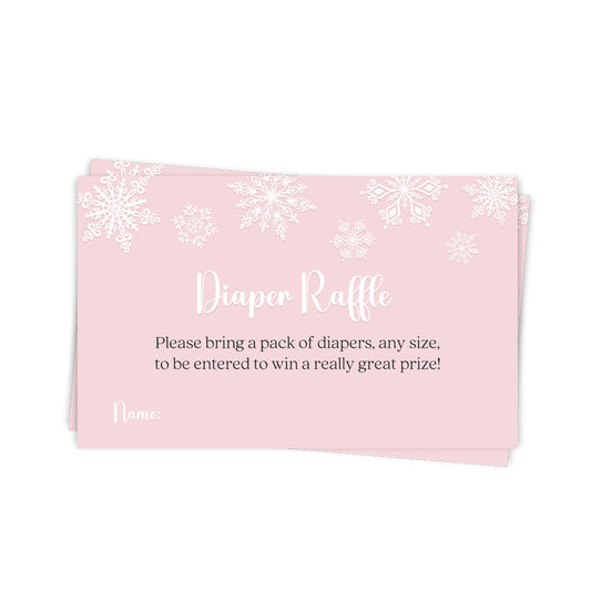 Winter Wonderland Pink or Blue Baby Shower Diaper Raffle Ticket