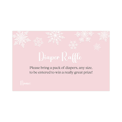 Winter Wonderland Pink or Blue Baby Shower Diaper Raffle Ticket