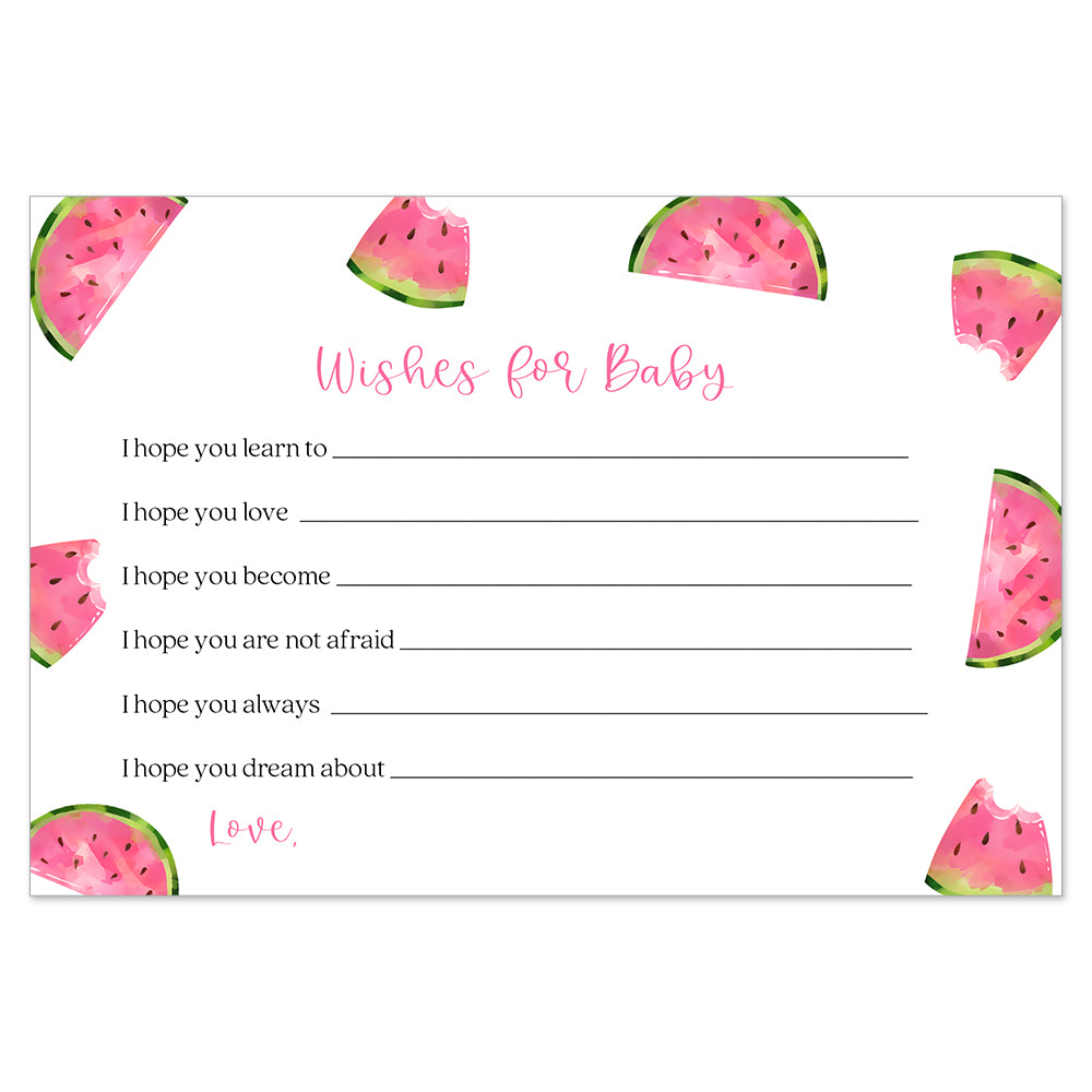 Watermelon Baby Shower Wishes Card