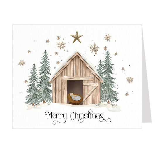 Let Us Adore Him Christmas Card